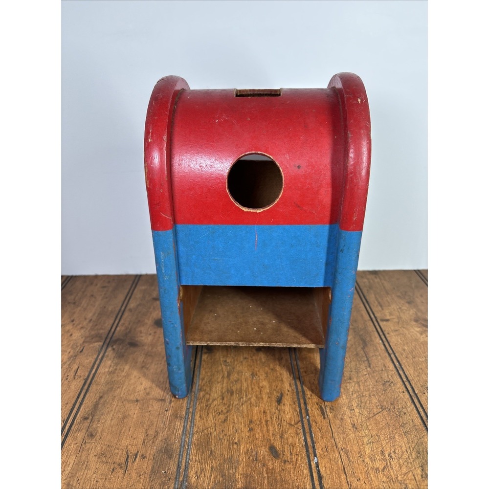 Vintage Wooden Playskool Postal Station Mailbox 10.5 Inches Tall No Blocks - Picture 4 of 7